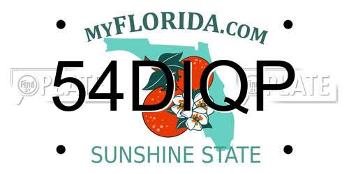 54DIQP Florida License Plate