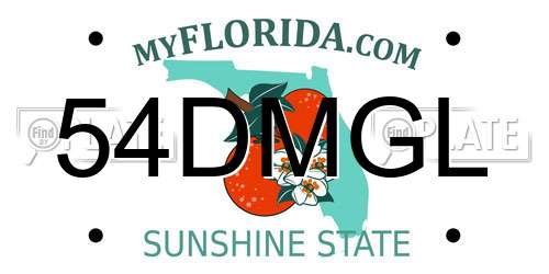 54DMGL Florida License Plate