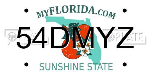54DMYZ Florida License Plate