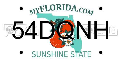 54DQNH Florida License Plate