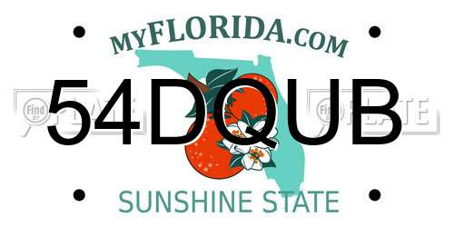 54DQUB Florida License Plate