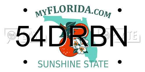 54DRBN Florida License Plate