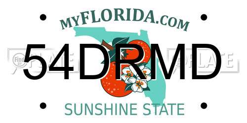 54DRMD Florida License Plate