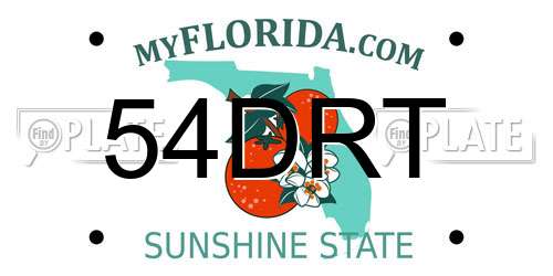54DRT Florida License Plate