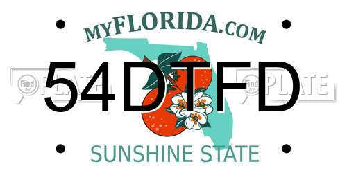 54DTFD Florida License Plate
