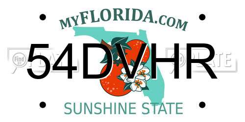 54DVHR Florida License Plate
