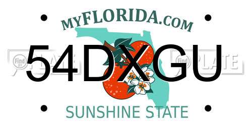 54DXGU Florida License Plate