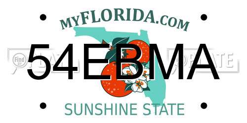 54EBMA Florida License Plate