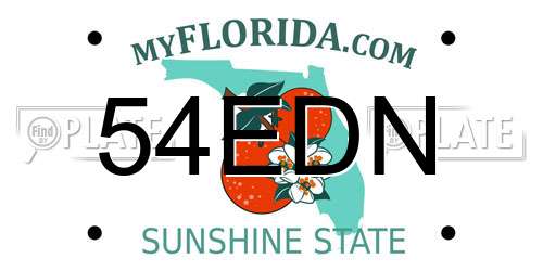 54EDN Florida License Plate