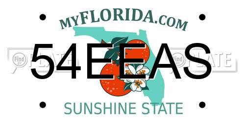 54EEAS Florida License Plate