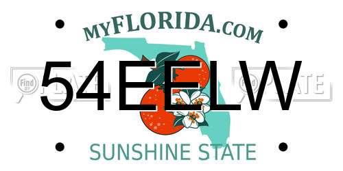 54EELW Florida License Plate