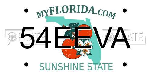 54EEVA Florida License Plate