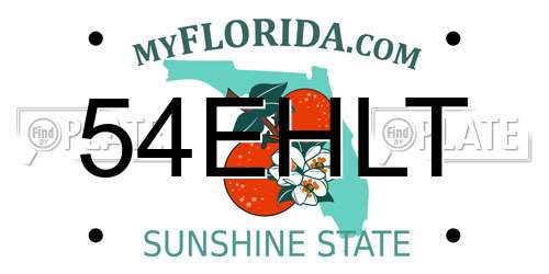54EHLT Florida License Plate