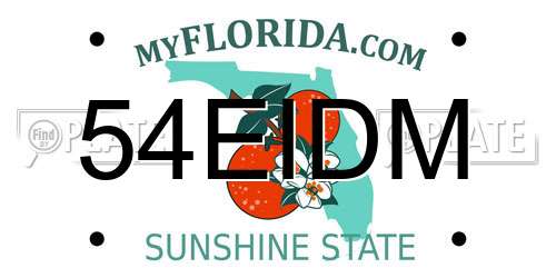 54EIDM Florida License Plate