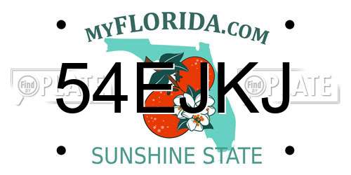 54EJKJ Florida License Plate