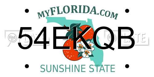 54EKQB Florida License Plate