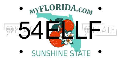 54ELLF Florida License Plate