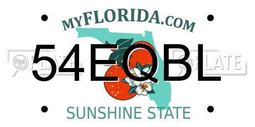 54EQBL Florida License Plate