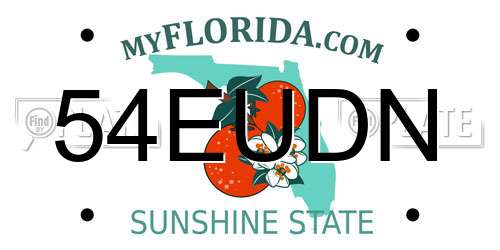 54EUDN Florida License Plate