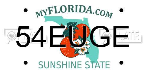 54EUGE Florida License Plate