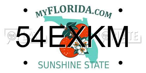 54EXKM Florida License Plate