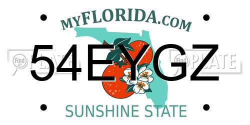 54EYGZ Florida License Plate