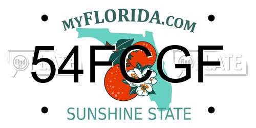 54FCGF Florida License Plate