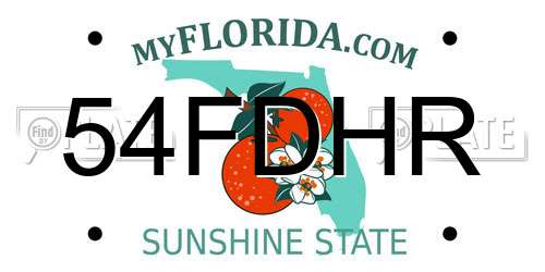 54FDHR Florida License Plate