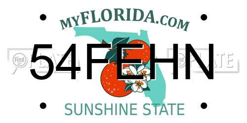 54FEHN Florida License Plate