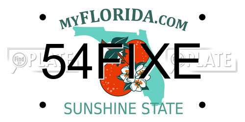 54FIXE Florida License Plate