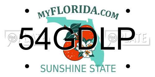 54GDLP Florida License Plate