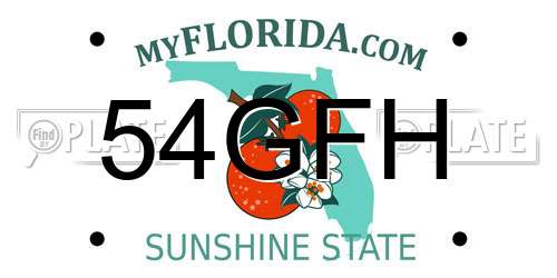 54GFH Florida License Plate