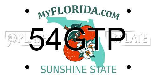 54GTP Florida License Plate