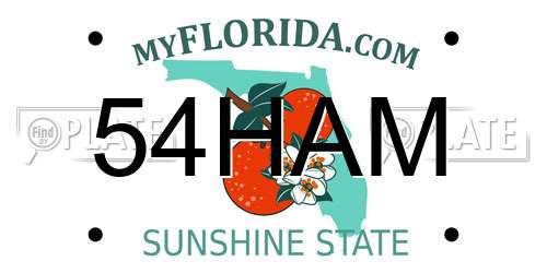 54HAM Florida License Plate