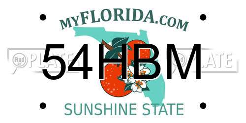 54HBM Florida License Plate