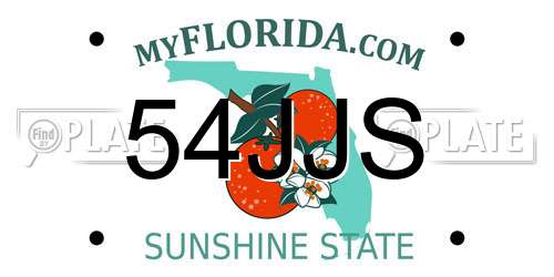 54JJS Florida License Plate