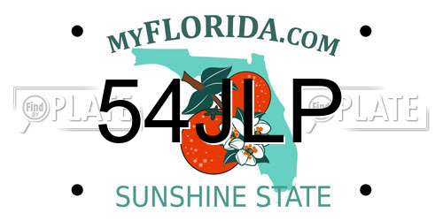 54JLP Florida License Plate