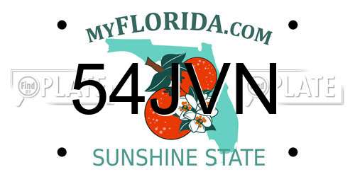 54JVN Florida License Plate