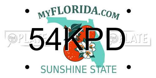 54KPD Florida License Plate