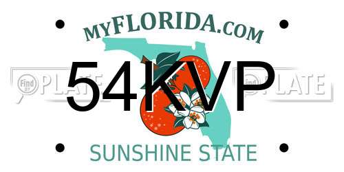 54KVP Florida License Plate