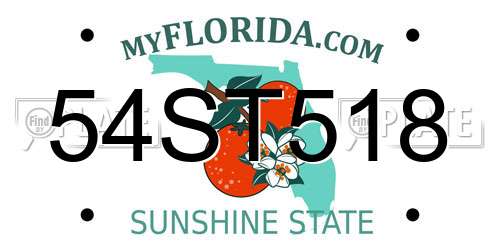 54ST518 Florida License Plate