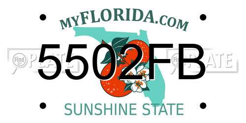 5502FB Florida License Plate