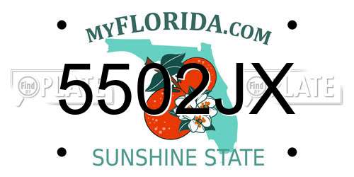 5502JX Florida License Plate