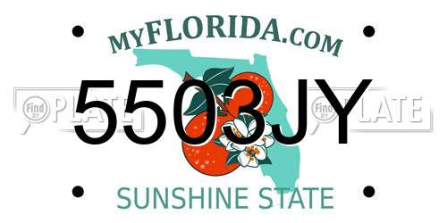 5503JY Florida License Plate