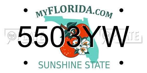 5503YW Florida License Plate
