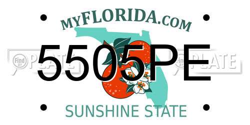 5505PE Florida License Plate