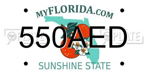 550AED Florida License Plate