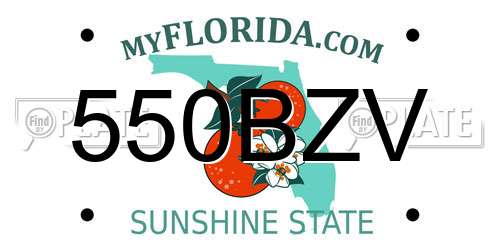 550BZV Florida License Plate
