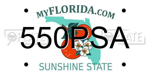 550PSA Florida License Plate