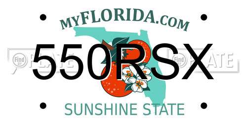 550RSX Florida License Plate